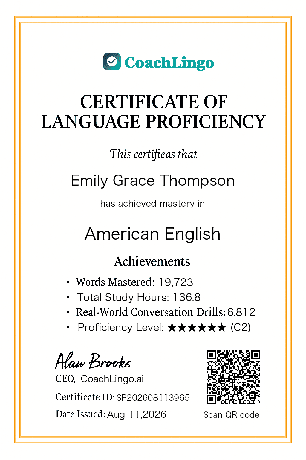 CoachLingo.ai AI Language Certificate